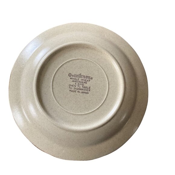 Vintage Mikasa Whole Wheat Jardiniere E8016 Stoneware Salad Plates Set Of 2 Flor - Picture 4 of 7